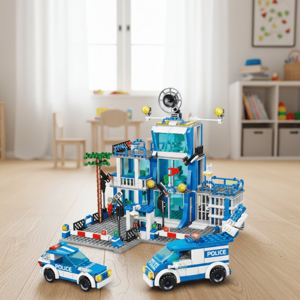 Urban Defender Police Headquarters with Figures and Gear
