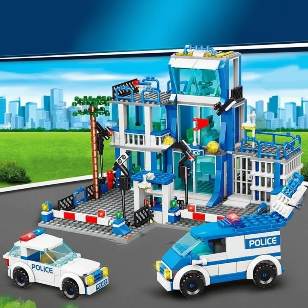 Urban Defender Police Headquarters with Figures and Gear