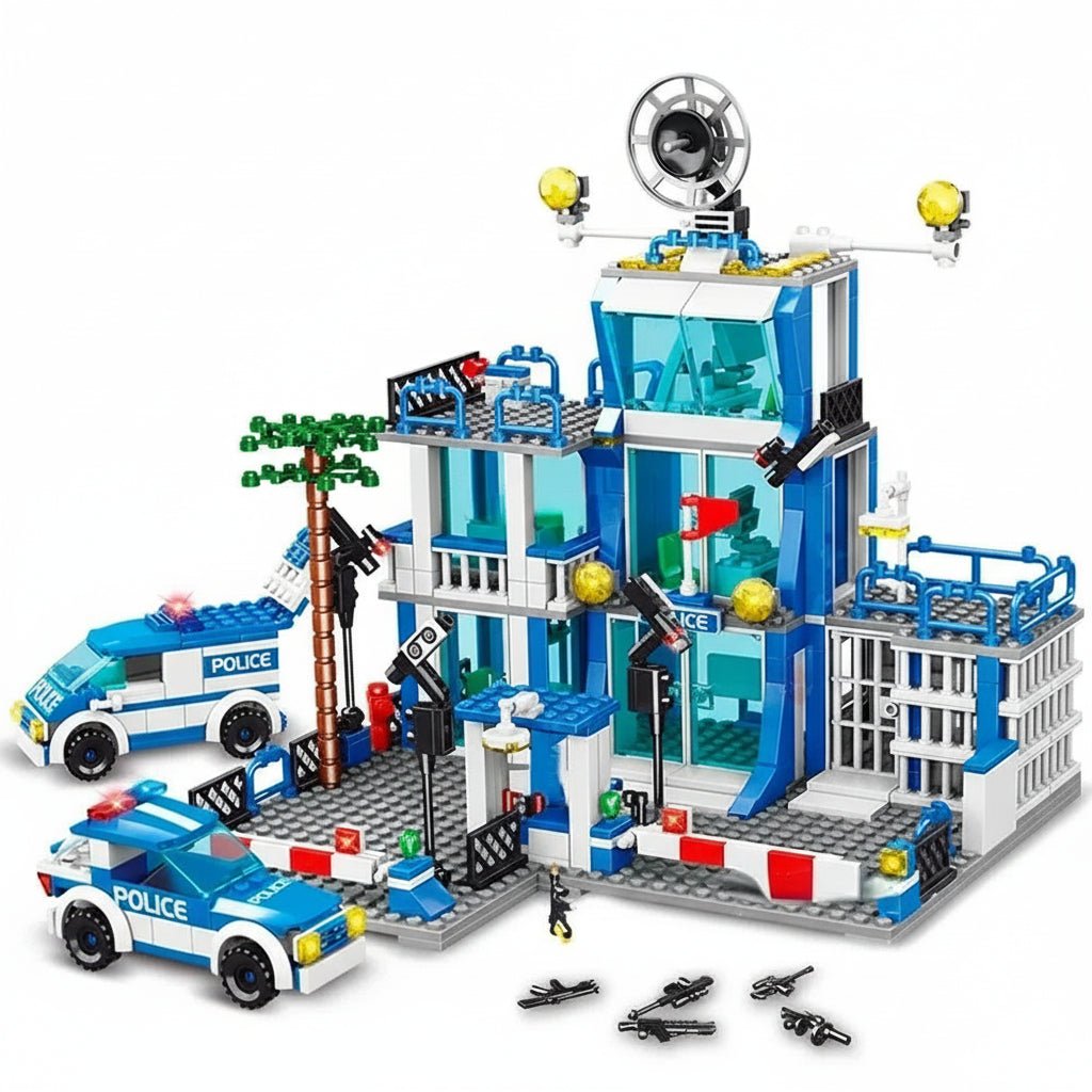 Urban Defender Police Headquarters with Figures and Gear