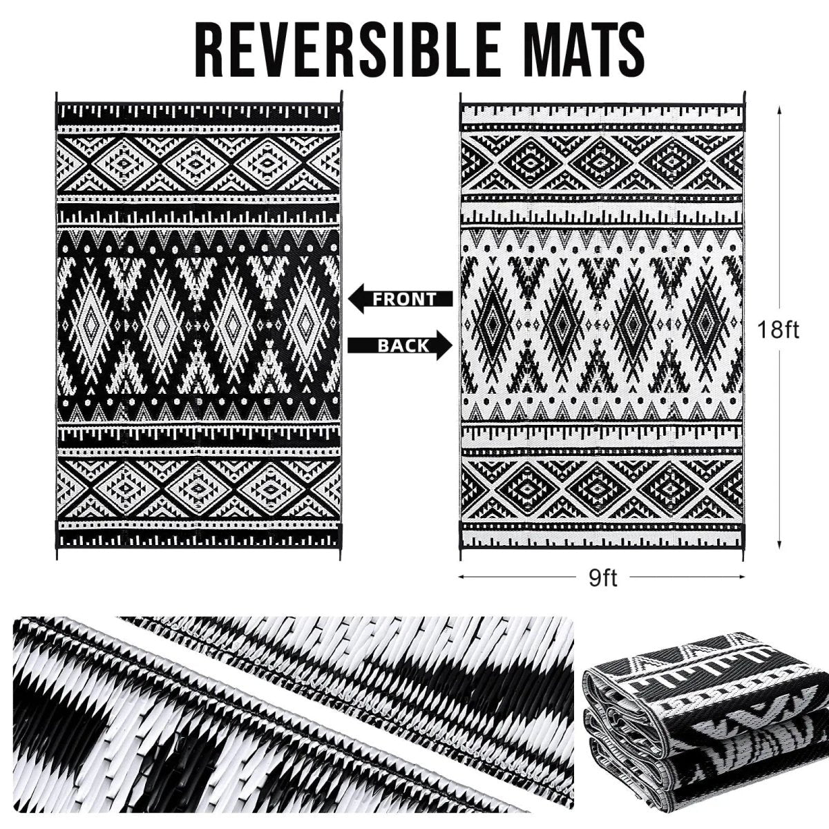 Eco-Friendly Waterproof Reversible Outdoor Mat for Any Adventure