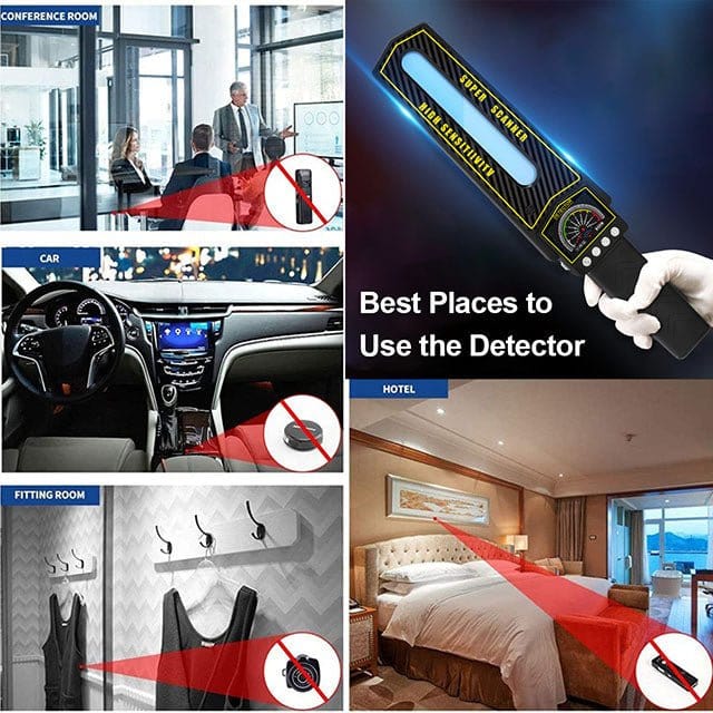 Portable RF Bug Scanner with LED Lens – GPS and Spy Camera Detection