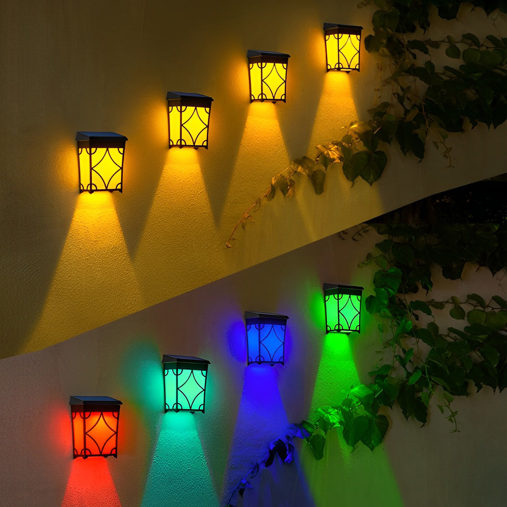 2Pcs Waterproof LED RGB Intelligent Motion Sensor Solar Wall Lights | Dazuma