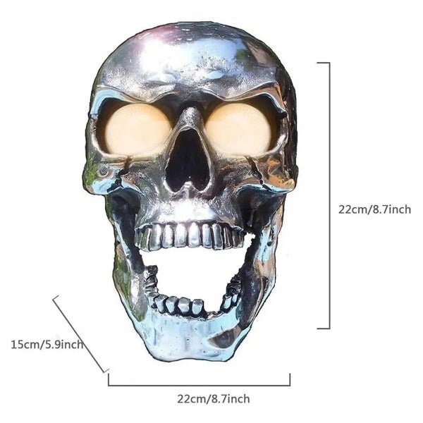 Chrome Glow Skull Motorcycle Lamp with LED Eyes