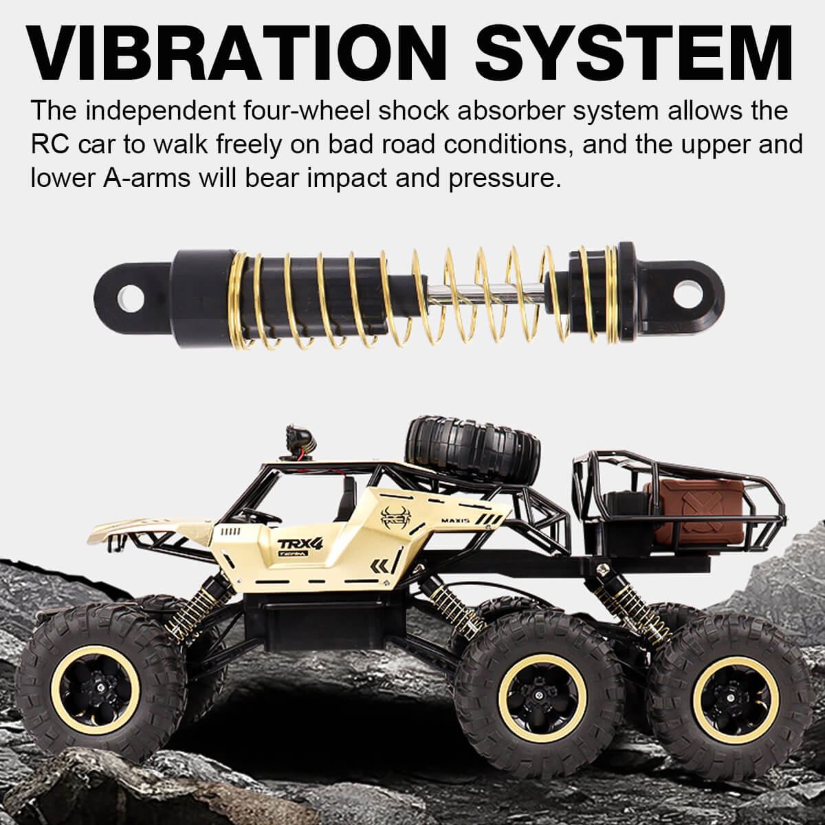 TrailBlazer 6WD Remote-Controlled Monster Truck with LED Lights
