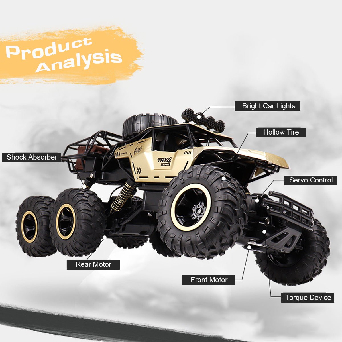 TrailBlazer 6WD Remote-Controlled Monster Truck with LED Lights