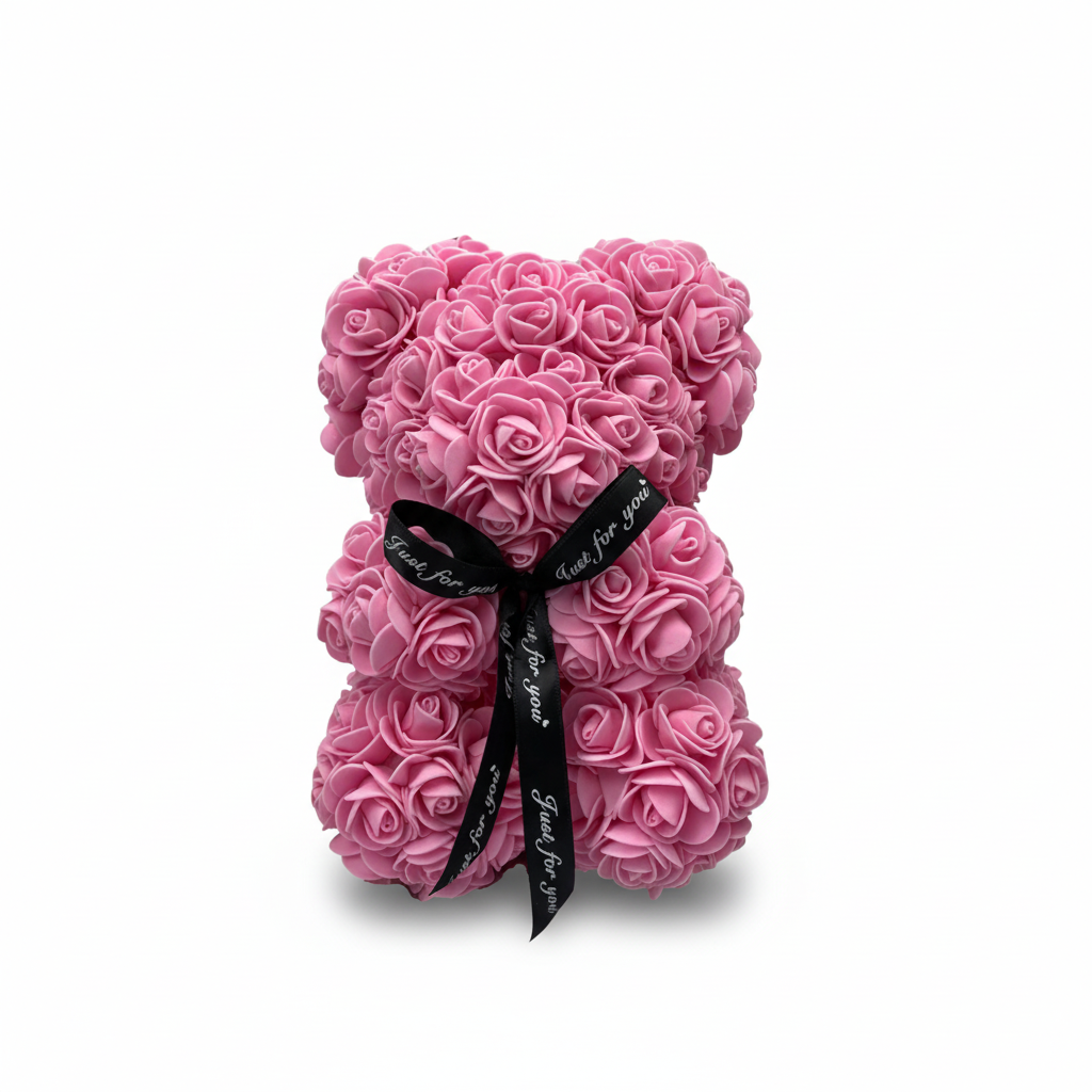 Charming Floral Plush Bear for Heartfelt Home Accents