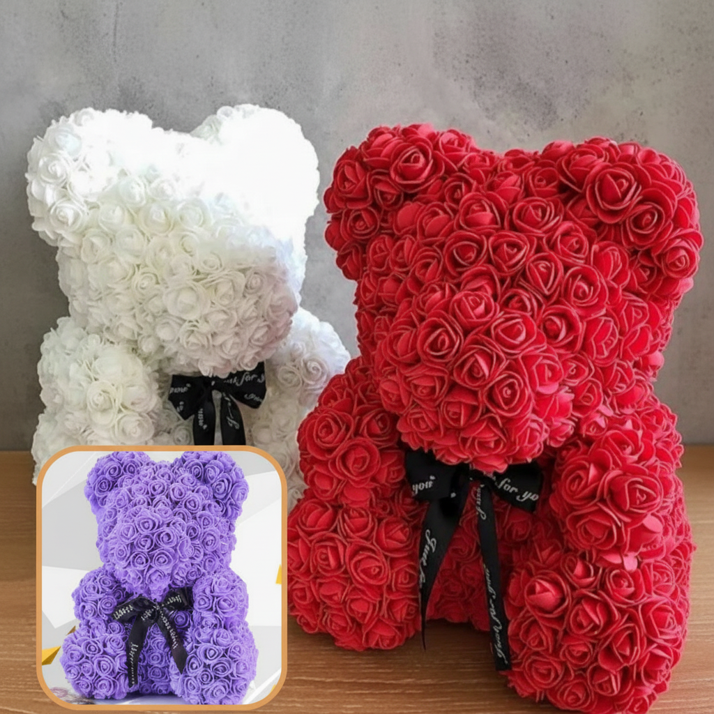 Charming Floral Plush Bear for Heartfelt Home Accents