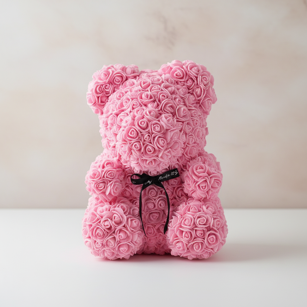 Charming Floral Plush Bear for Heartfelt Home Accents