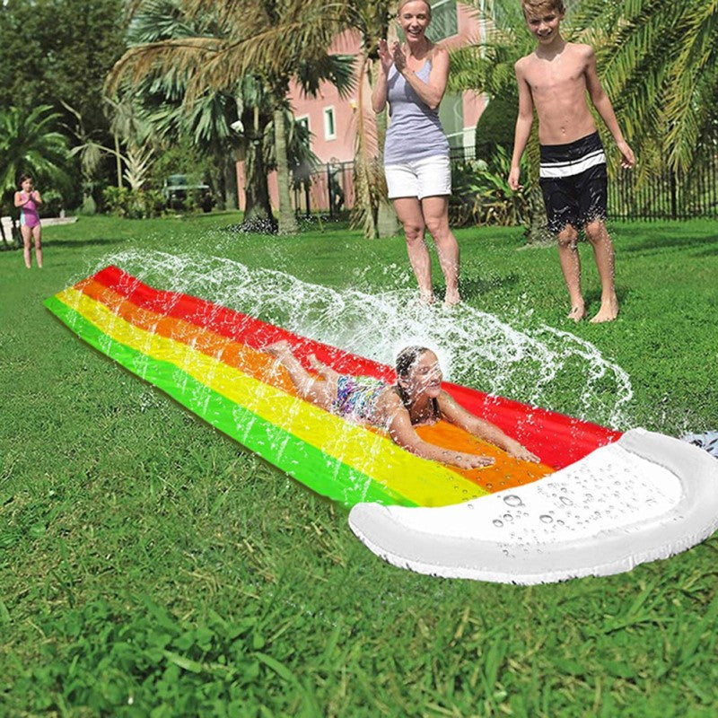 Colorful Water Slide with Splash Pool and Spray | Outdoor Fun for Ages 8+