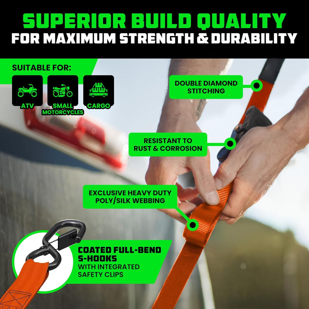 Heavy-Duty Cargo Tie-Down System with Automatic Hooks