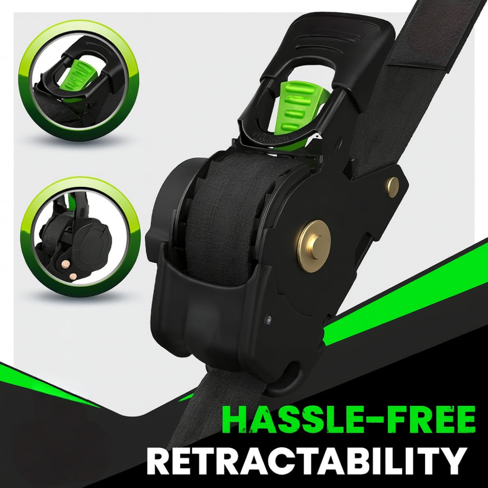 Heavy-Duty Cargo Tie-Down System with Automatic Hooks