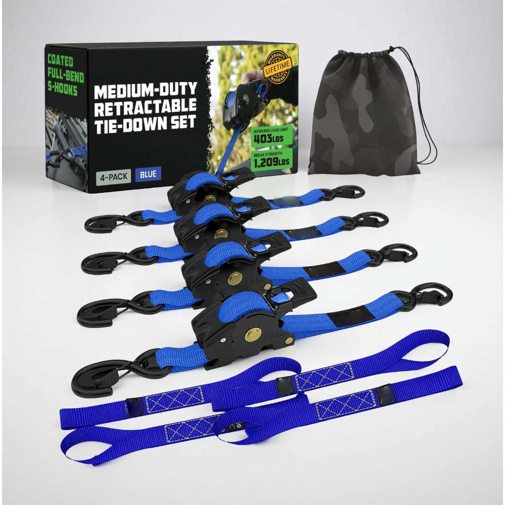 Heavy-Duty Cargo Tie-Down System with Automatic Hooks