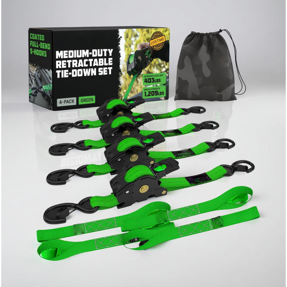 Heavy-Duty Cargo Tie-Down System with Automatic Hooks