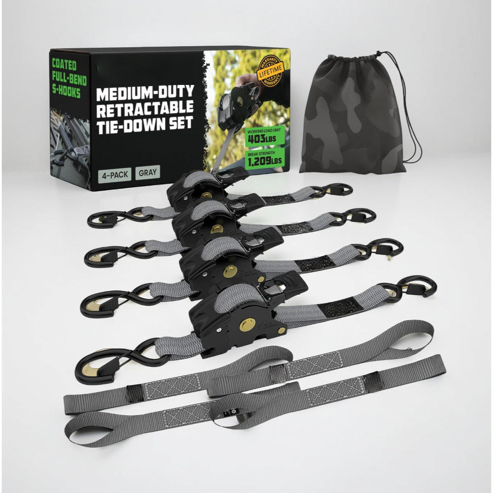 Heavy-Duty Cargo Tie-Down System with Automatic Hooks
