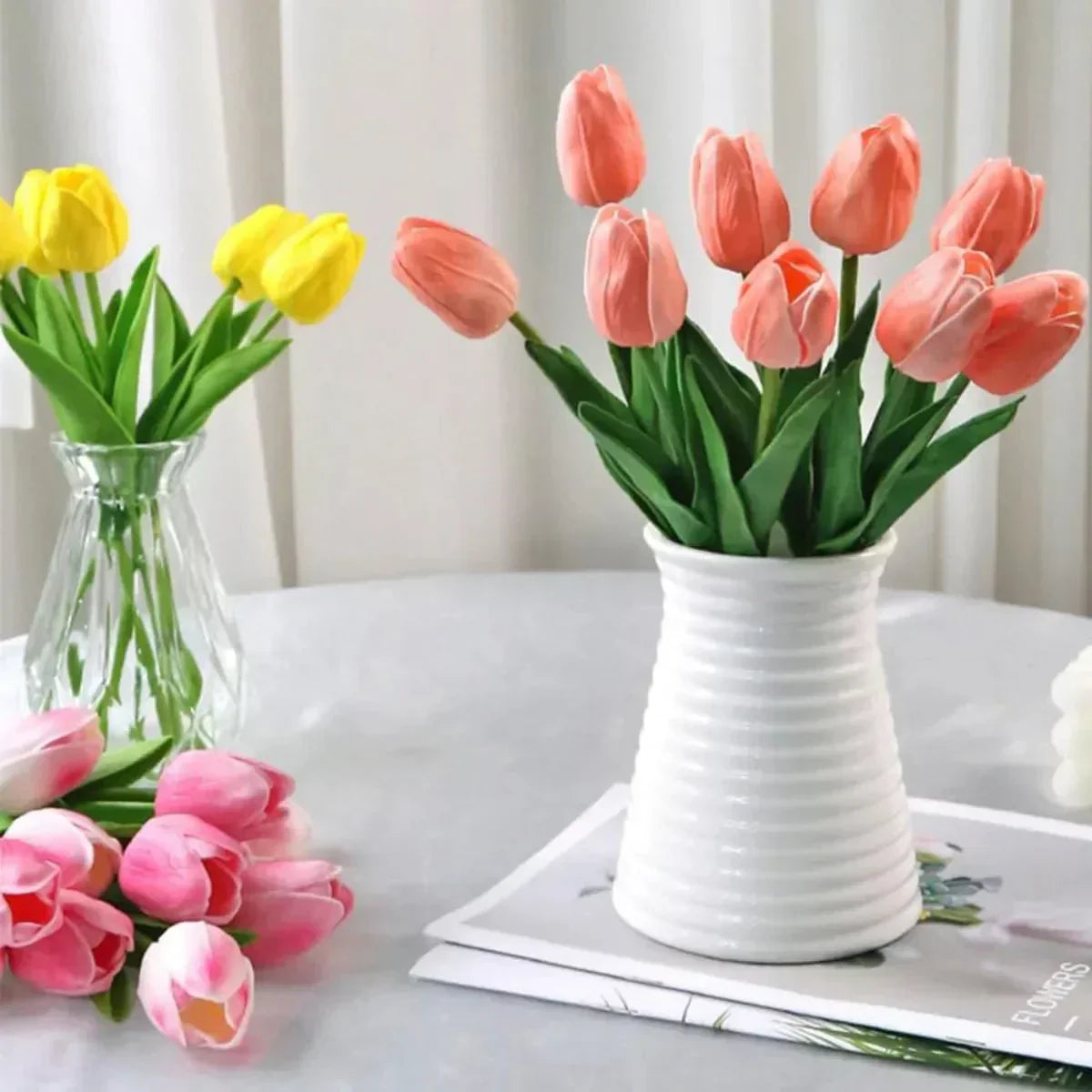 LuxePetal Faux Tulips for Timeless Home Elegance