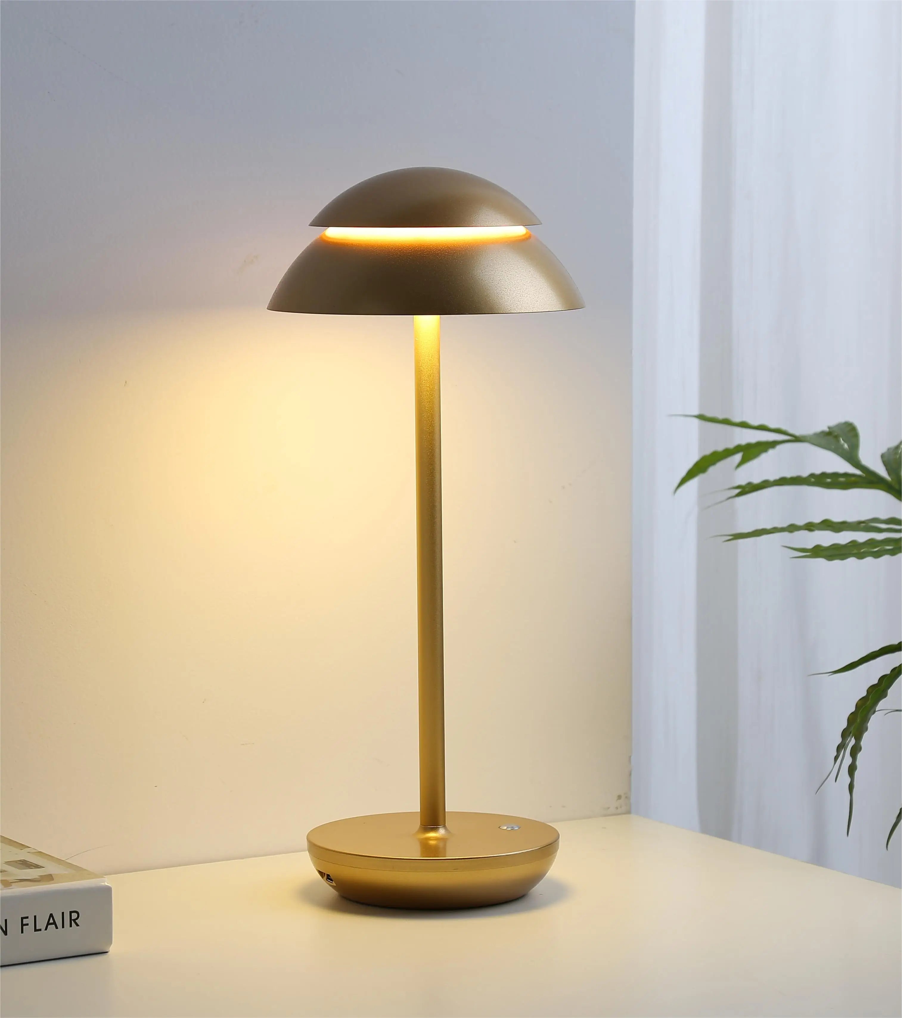 Elegant Rechargeable Table Lamp with Wireless Design