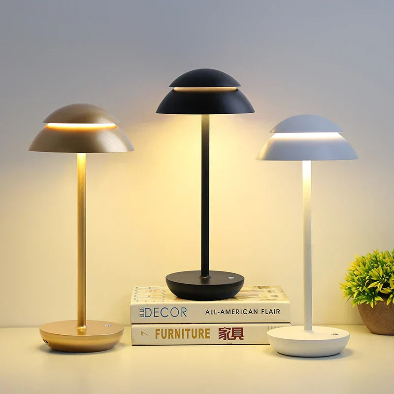 Elegant Rechargeable Table Lamp with Wireless Design