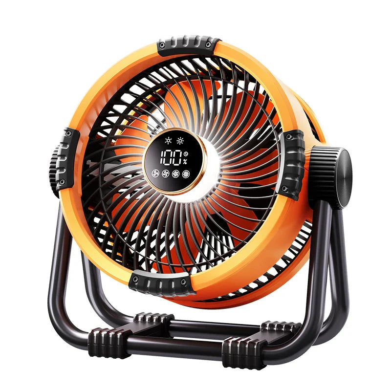 LED Light Camping Fan with Rechargeable Power Bank – 20000mAh, 4 Speeds, Remote