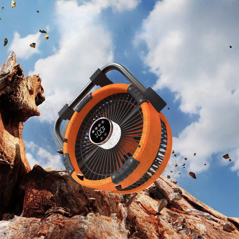 LED Light Camping Fan with Rechargeable Power Bank – 20000mAh, 4 Speeds, Remote
