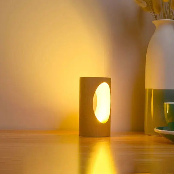 Sleek Wooden LED Table Lamp for Cozy Spaces