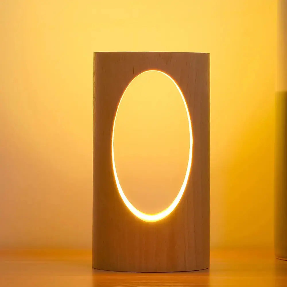Sleek Wooden LED Table Lamp for Cozy Spaces