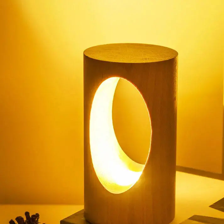 Sleek Wooden LED Table Lamp for Cozy Spaces