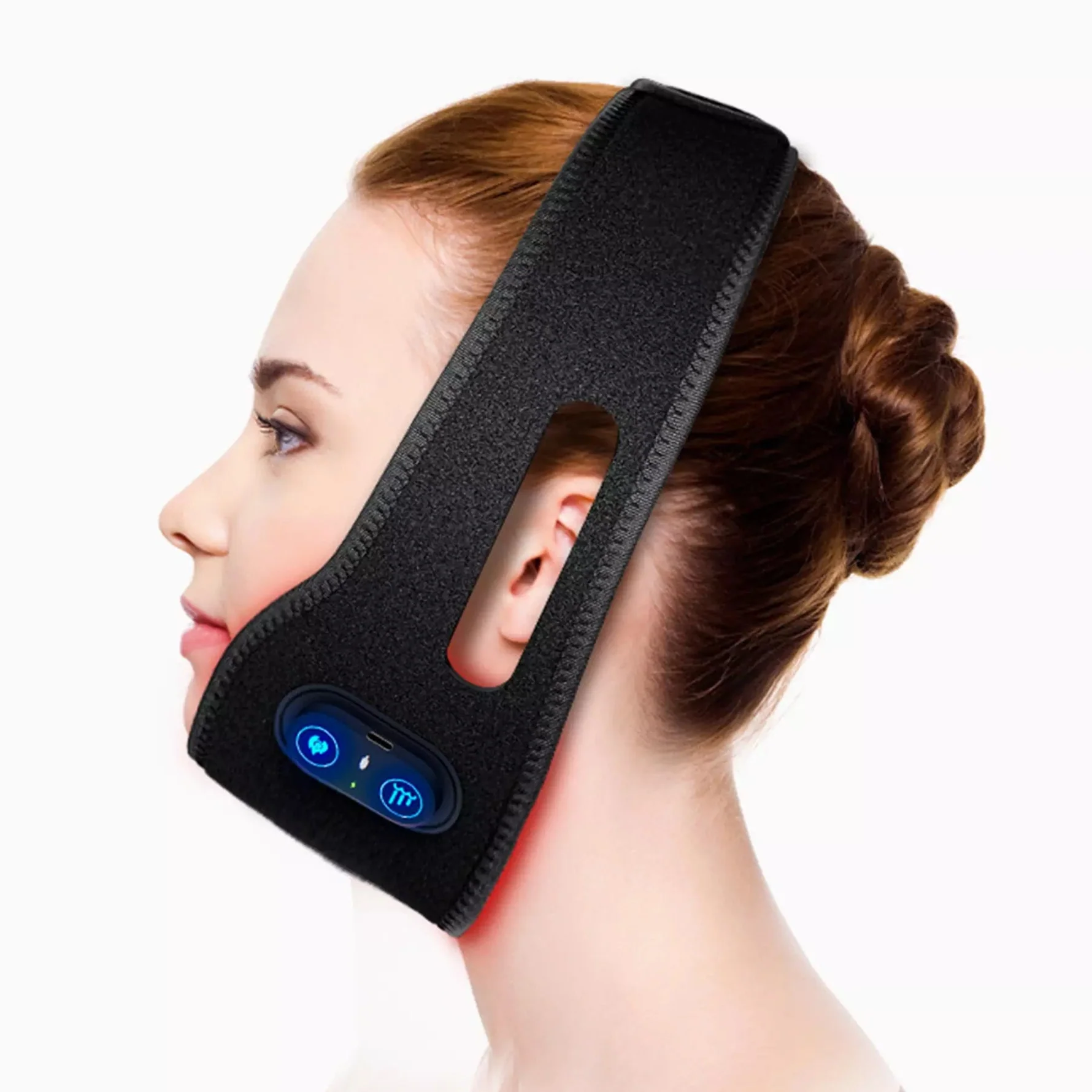 Portable Jaw Sculpting Belt for Red Light Therapy and Double Chin Slimming