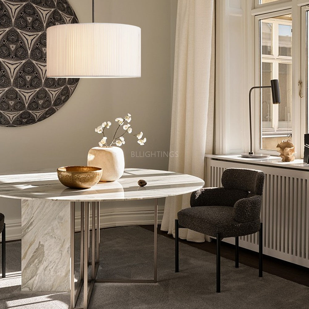 Sophisticated 3-Light Silk Shade Pendant Fixture