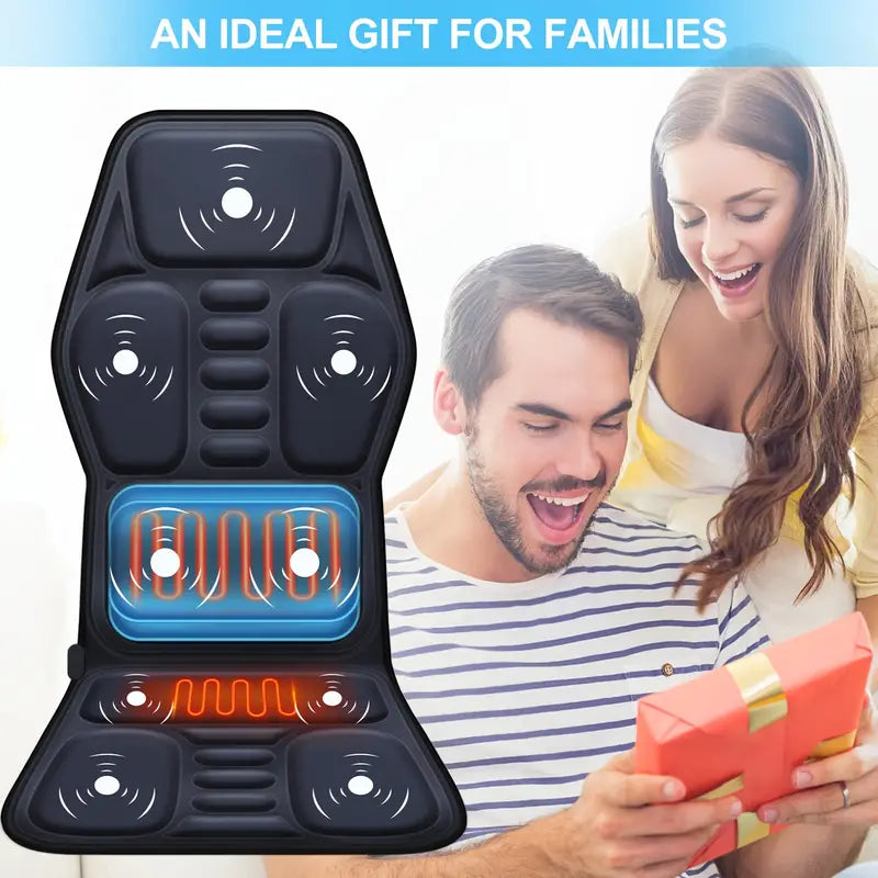 Chair Massager with Heat and Vibration | 9 Motor Shiatsu Design | Remote Control