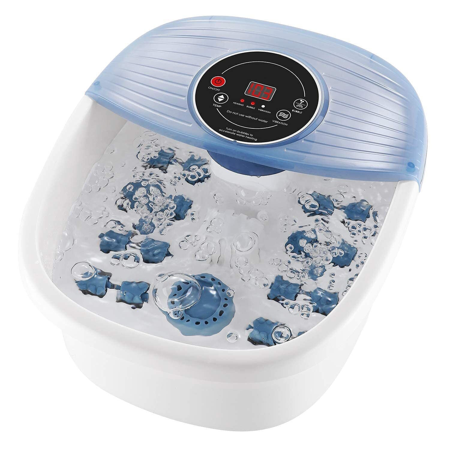 Vibrating Foot Massager with Heating Function & Bubble Bath for Relaxation
