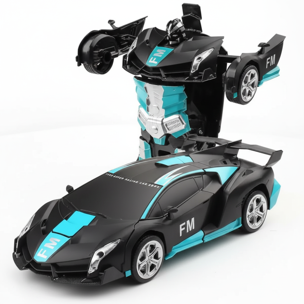 Transforming Robot Car with LED Lights - Remote Control Fun