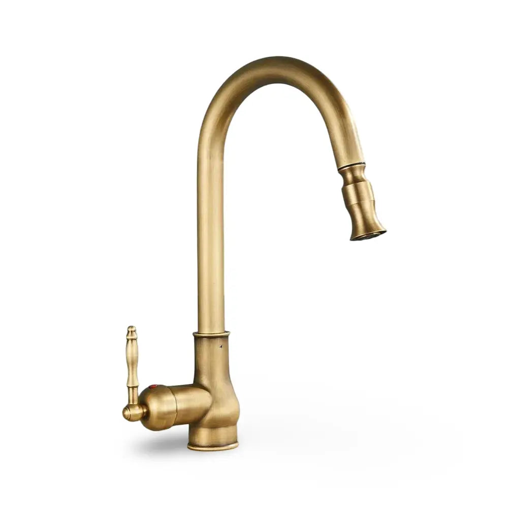 Classic Brass Kitchen Faucet with Swivel Spout