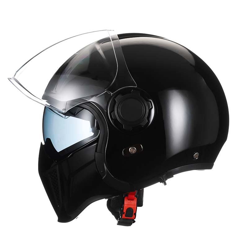 Vintage Motorcycle Helmet with Detachable Chin Guard – Retro Modular Design, DOT & ECE Certified