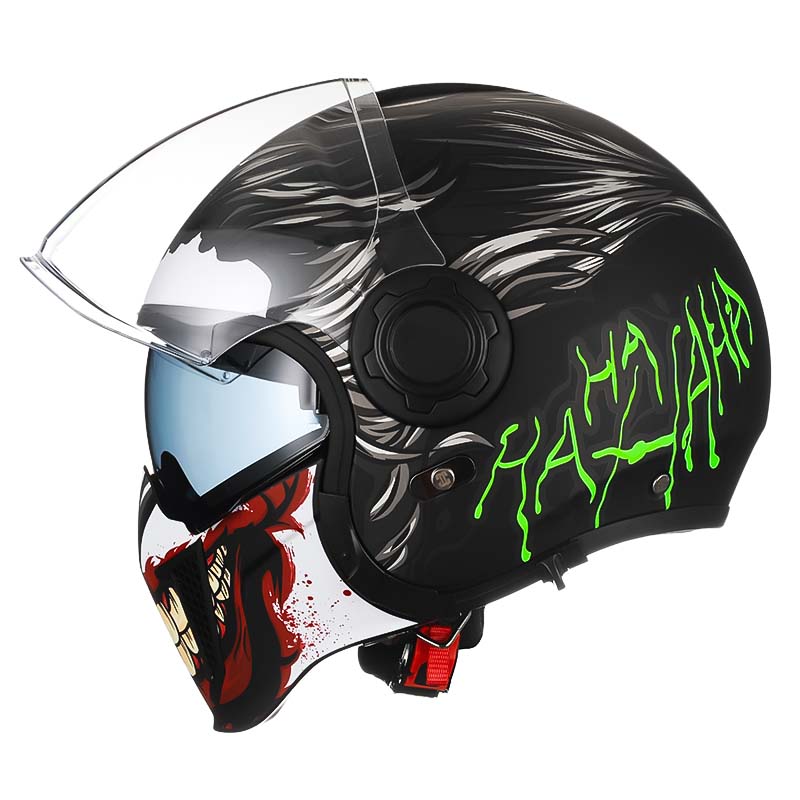 Vintage Motorcycle Helmet with Detachable Chin Guard – Retro Modular Design, DOT & ECE Certified