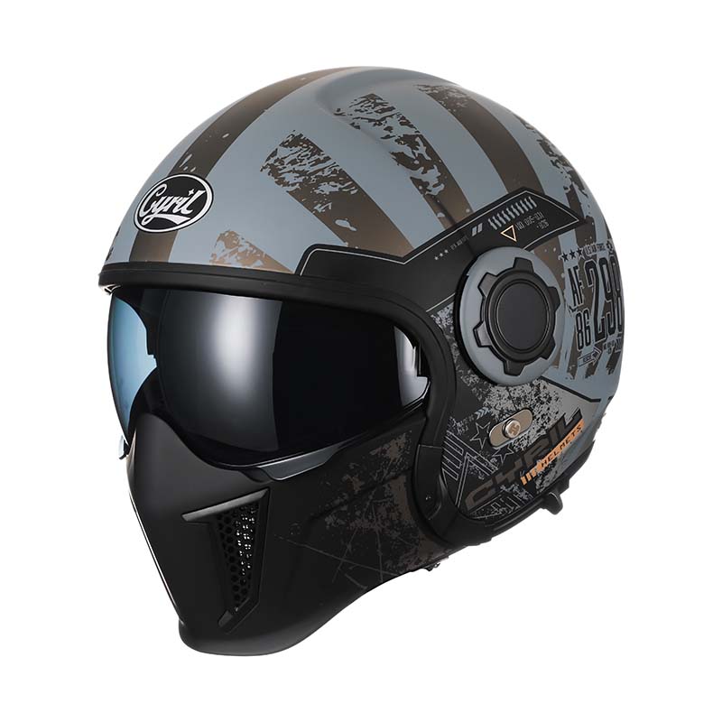 Vintage Motorcycle Helmet with Detachable Chin Guard – Retro Modular Design, DOT & ECE Certified