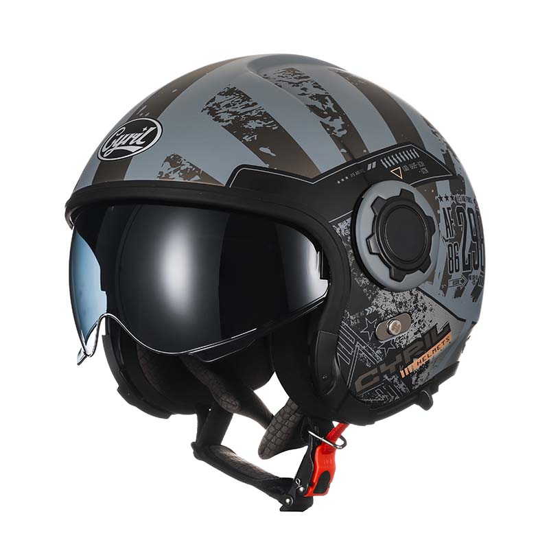 Vintage Motorcycle Helmet with Detachable Chin Guard – Retro Modular Design, DOT & ECE Certified
