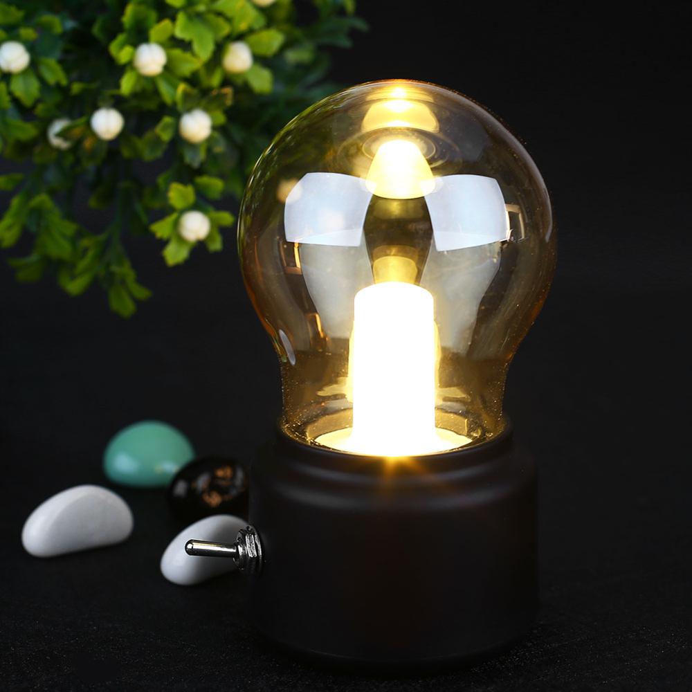 Vintage-Style Rechargeable LED Lamp with USB Charging Port