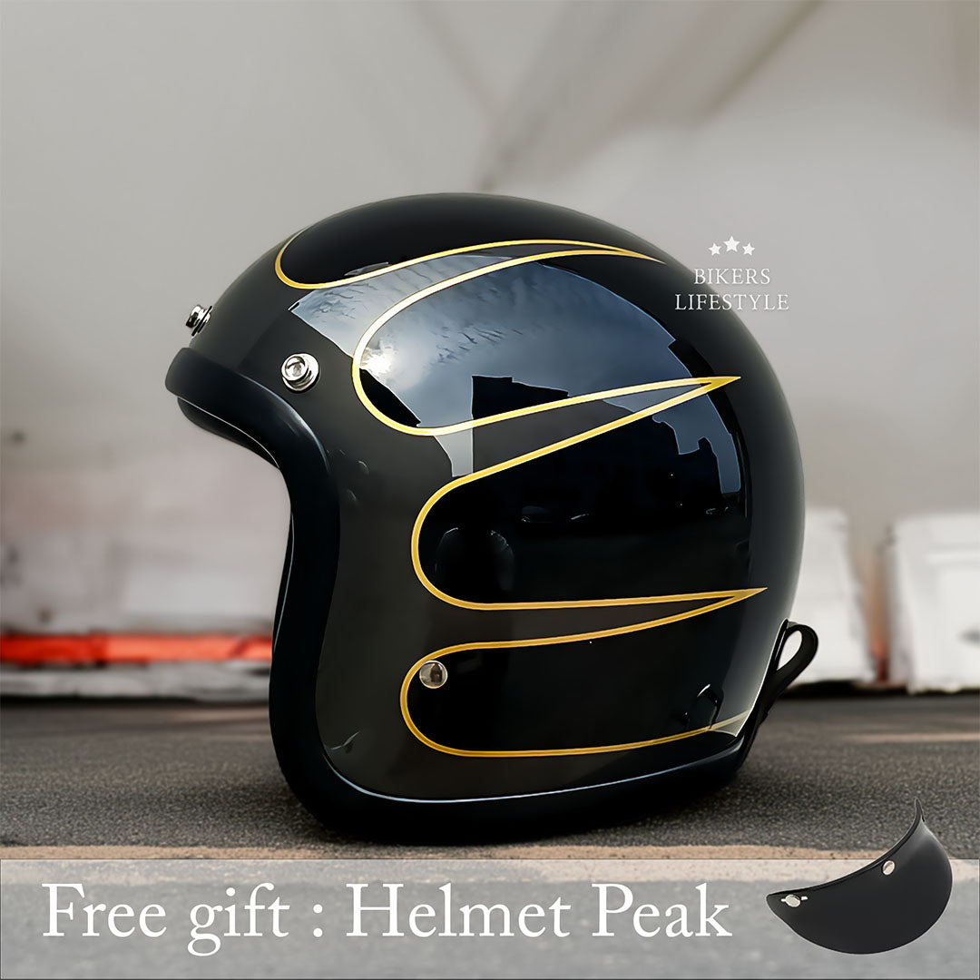 Lightweight Low Profile Motorcycle Helmet – Retro Style, DOT & ECE Approved