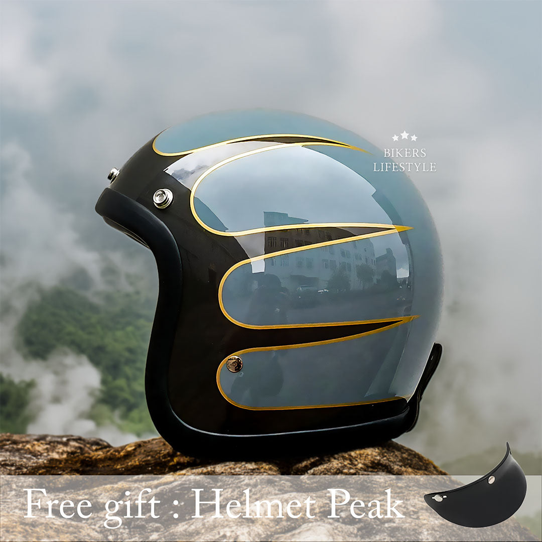 Lightweight Low Profile Motorcycle Helmet – Retro Style, DOT & ECE Approved