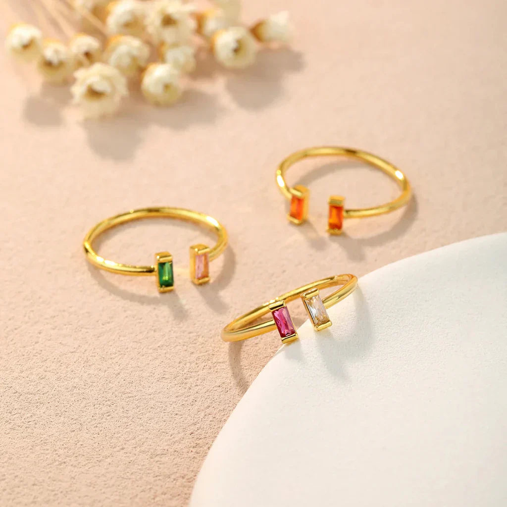 Customizable Gemstone Ring in Gold - Elegant Everyday Accessory