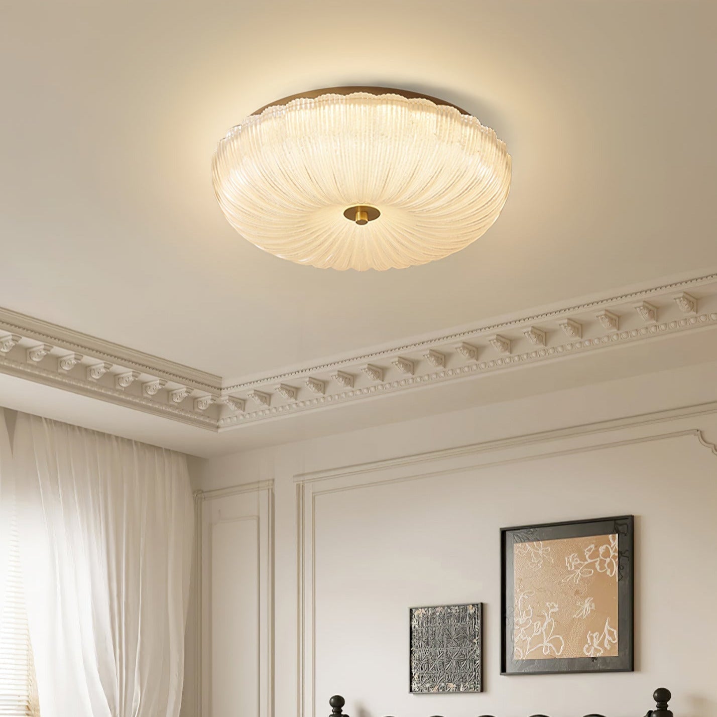LED Ceiling Light - Flush Mount Fixture with Ripple Effect