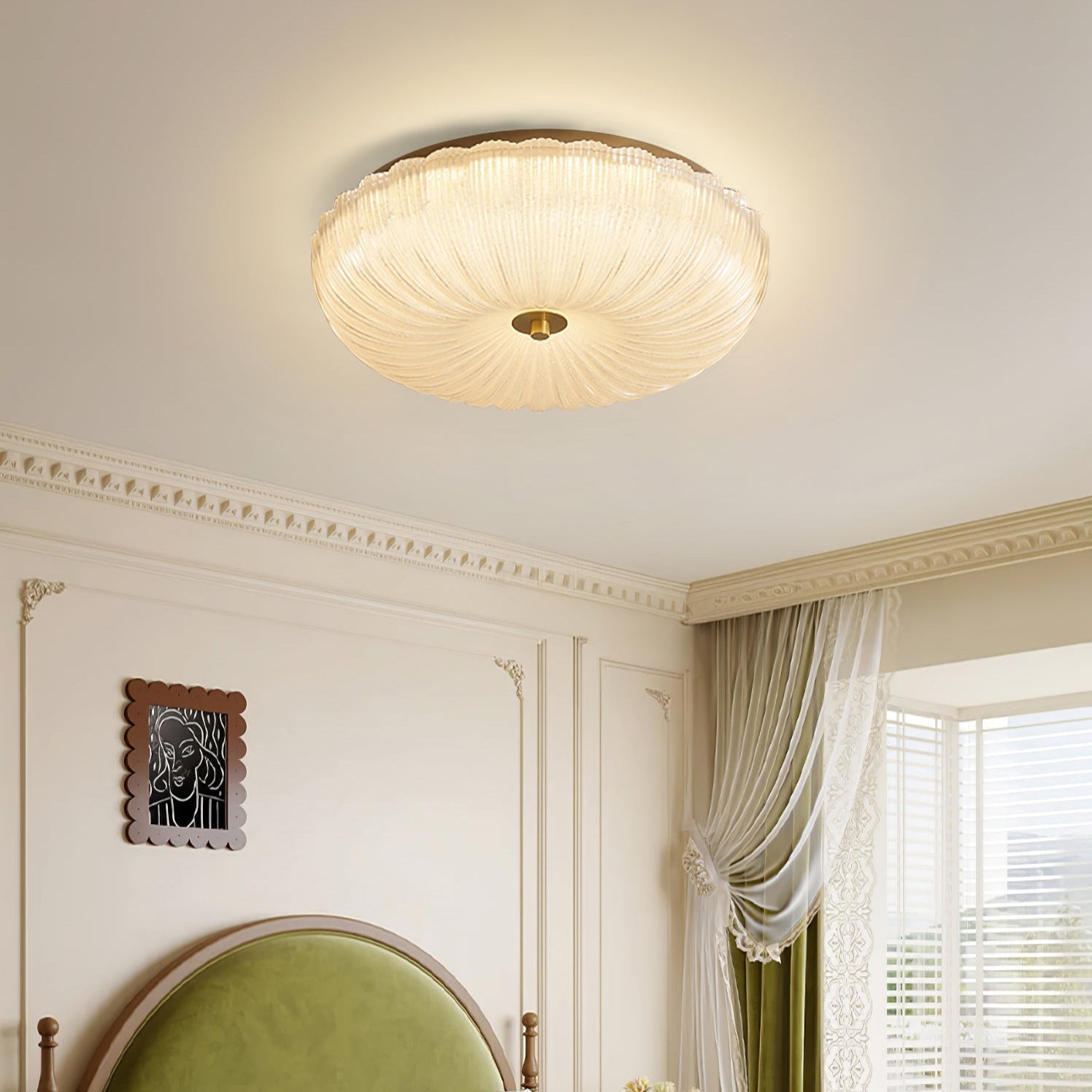 LED Ceiling Light - Flush Mount Fixture with Ripple Effect