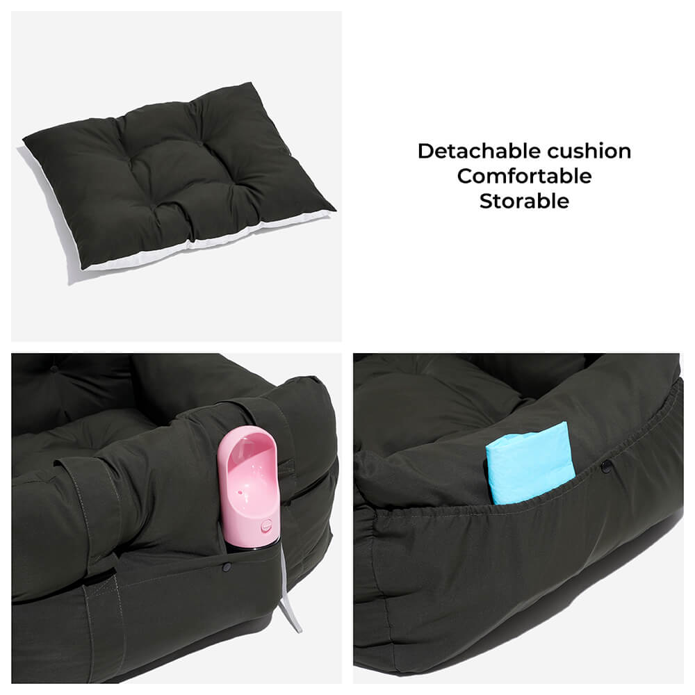Adjustable Safety Straps Pet Car Seat Bed – Cozy Travel Bolster
