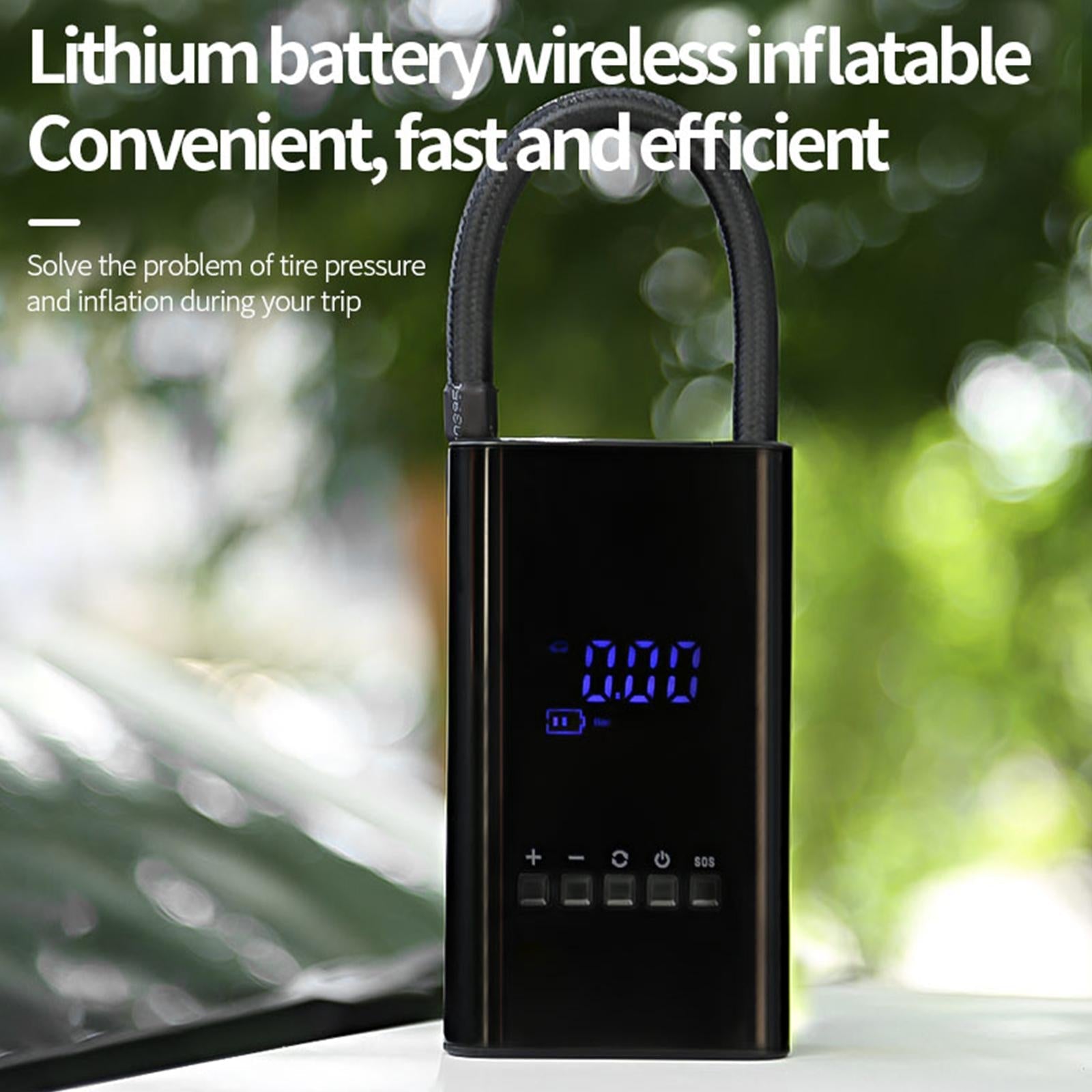 Compact Air Pump with LED Screen for Fast Tire Inflation