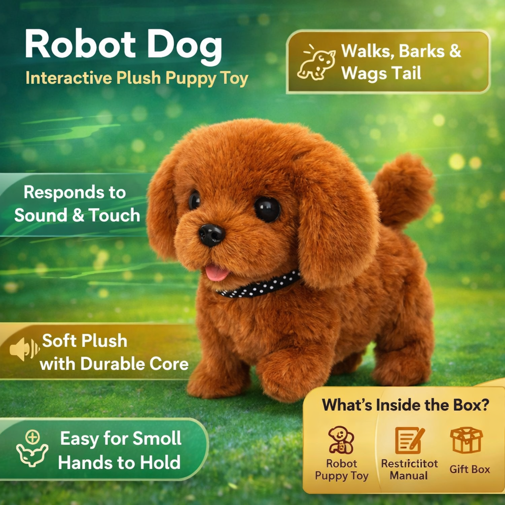 Cuddly Companion Puppy Toy with Walking and Barking Features