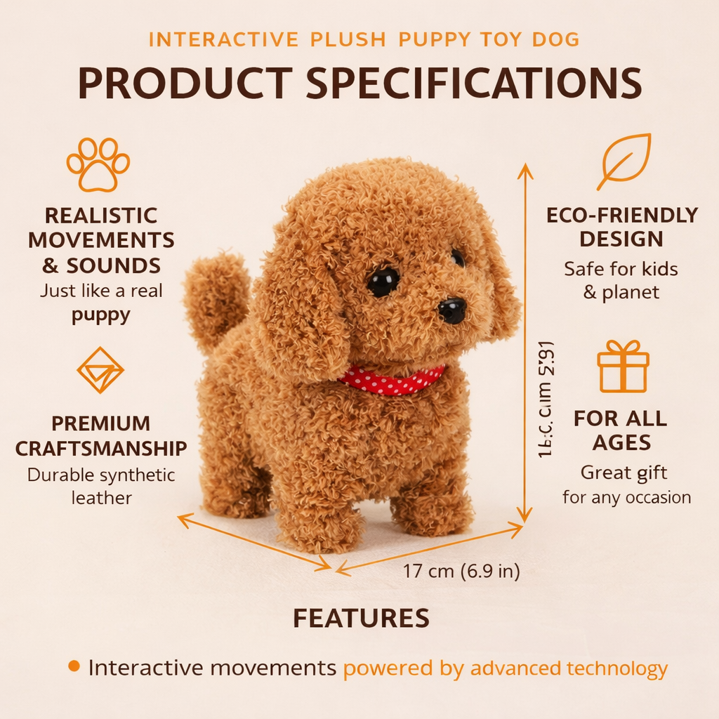 Cuddly Companion: Interactive Walking Plush Puppy Toy