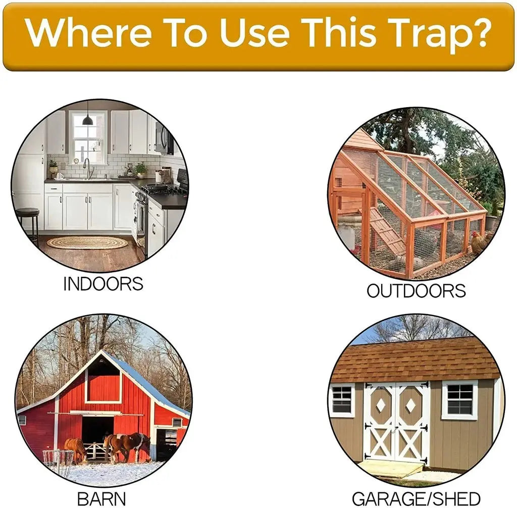 Mouse Trap with Flip Lid Bucket for Safe Rodent Control and Easy Disposal