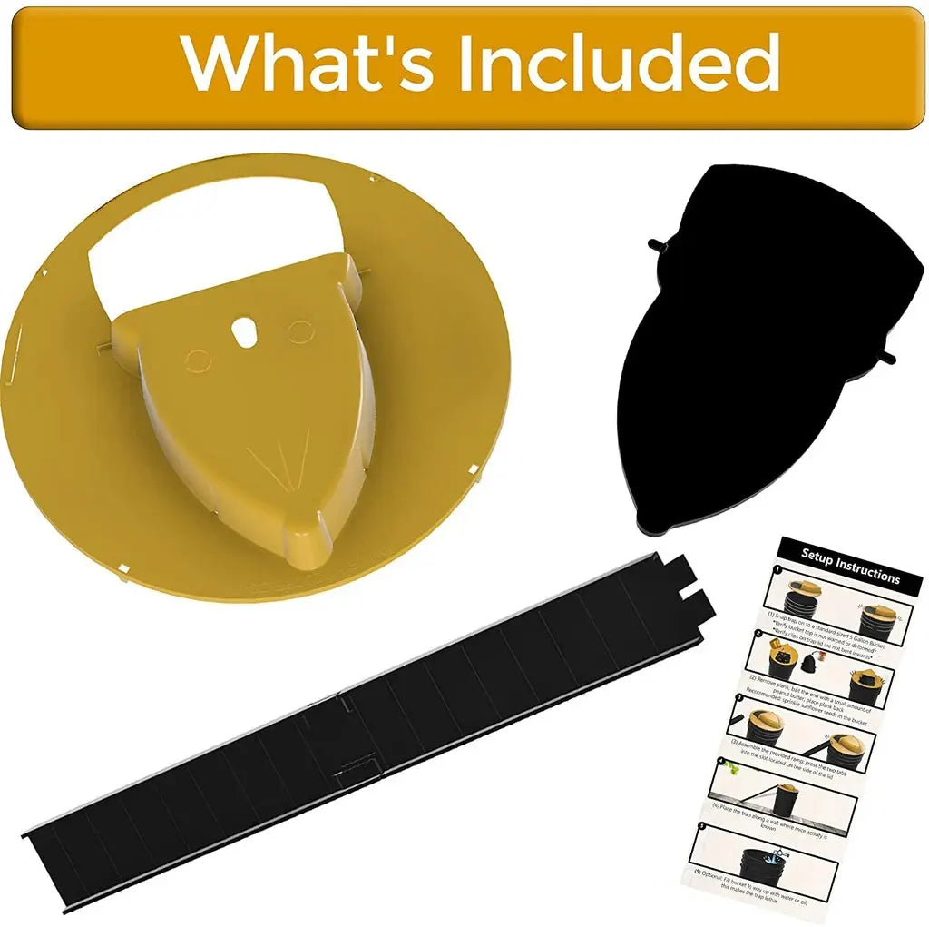 Mouse Trap with Flip Lid Bucket for Safe Rodent Control and Easy Disposal