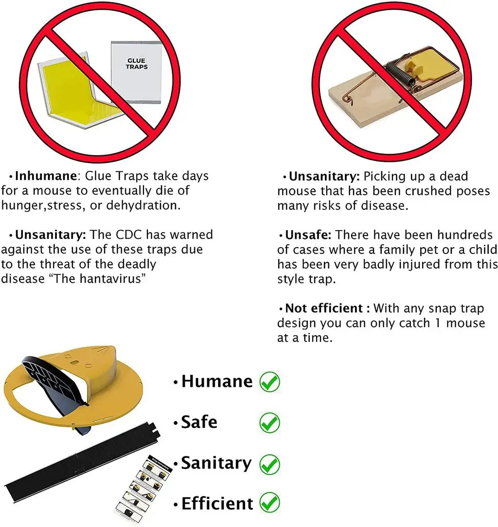 Mouse Trap with Flip Lid Bucket for Safe Rodent Control and Easy Disposal