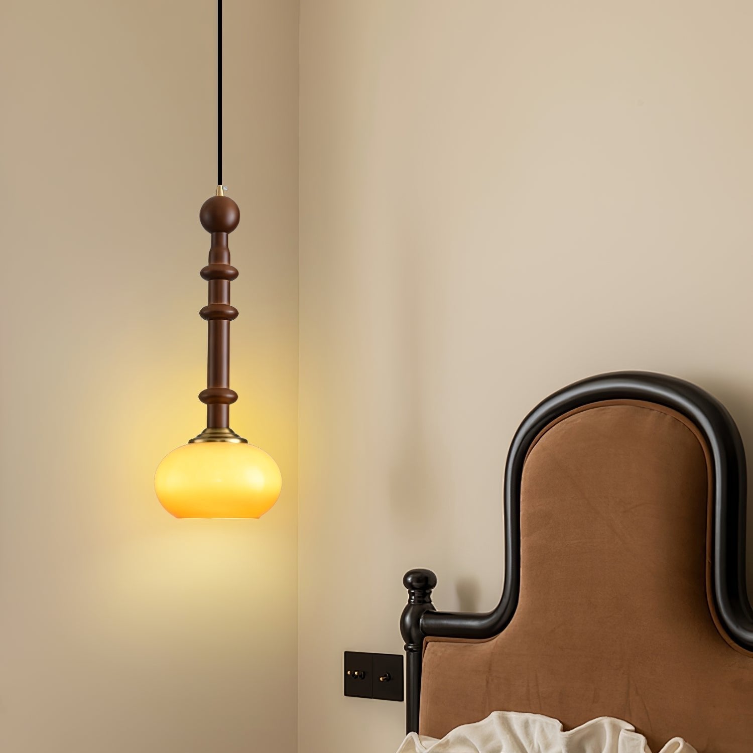 LuxeGlow Pendant Light with Cozy Glass Shade